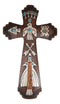 Rustic Aztec Mayan Indian Silver Bird Crossed Arrows Turquoise Stones Wall Cross