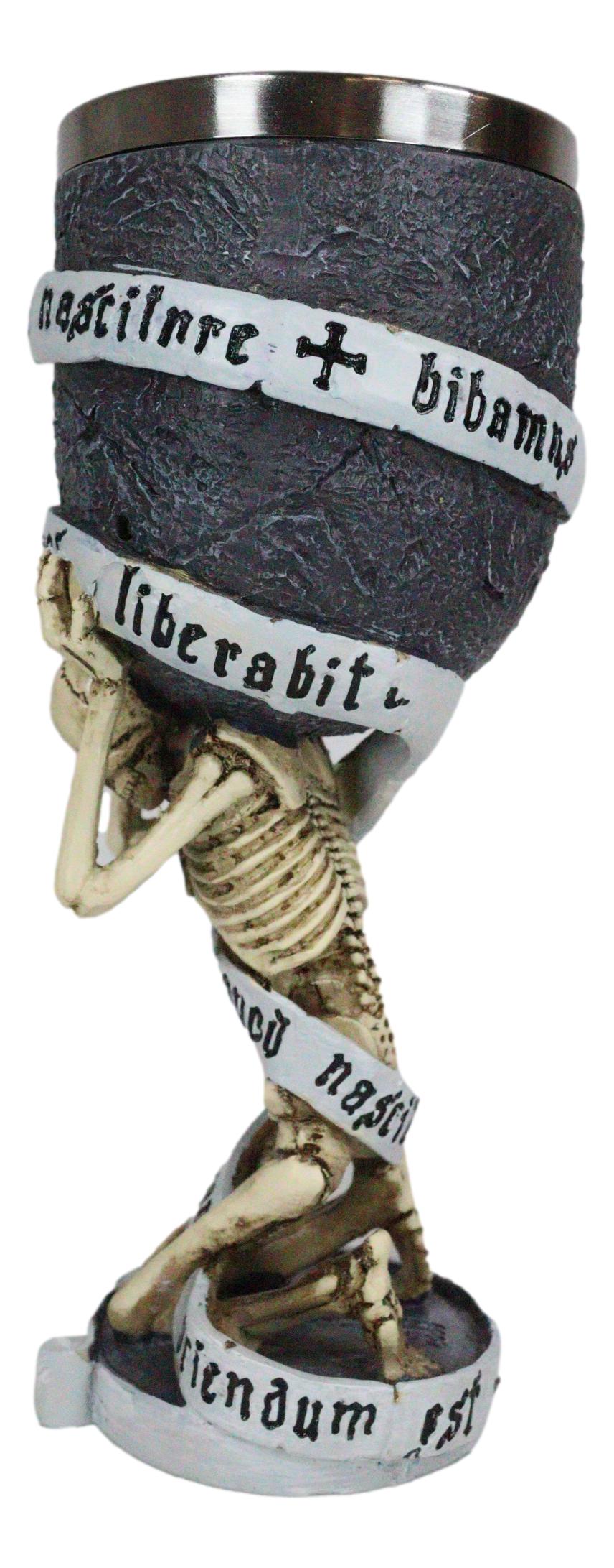 Ebros Enslaved Skeleton Bearing Guilt 7.25"H 5oz Wine Drink Goblet Chalice Cup - Ebros Gift
