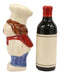 Italian Drunk Chef Kissing Wine Bottle Ceramic Salt Pepper Shakers Figurine Set