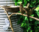 Romantic Lovebirds By Nest On Branch Twigs Aluminum Garden Stake Bird Feeder