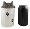 Ceramic Gray Tabby Cat Hiding and Peeking Dry Storage Jar With Paw Prints Decor