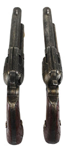 Set of 2 Rustic Western Cowboy Dual Revolver Pistols Barn Door Bar Pull Handles