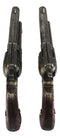 Set of 2 Rustic Western Cowboy Dual Revolver Pistols Barn Door Bar Pull Handles