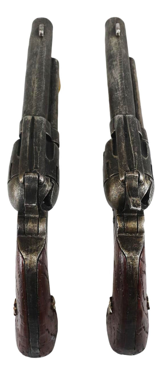 Set of 2 Rustic Western Cowboy Dual Revolver Pistols Barn Door Bar Pull Handles