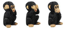 Ebros Silly See Hear Speak No Evil Baby Chimpanzees Figurine Set Of 3 Three Wise Apes Of The Jungle No Evils Monkeys Collectible Decor 4"Tall