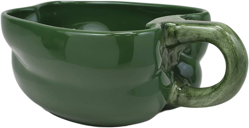 Ebros 8" Wide Realistic Green Bell Pepper Ceramic Soup Bowl Container SET OF 2