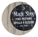 Wicca Witch Magic Shop Fine Potions Spells & Elixirs MDF Wood Wall Sign Plaque