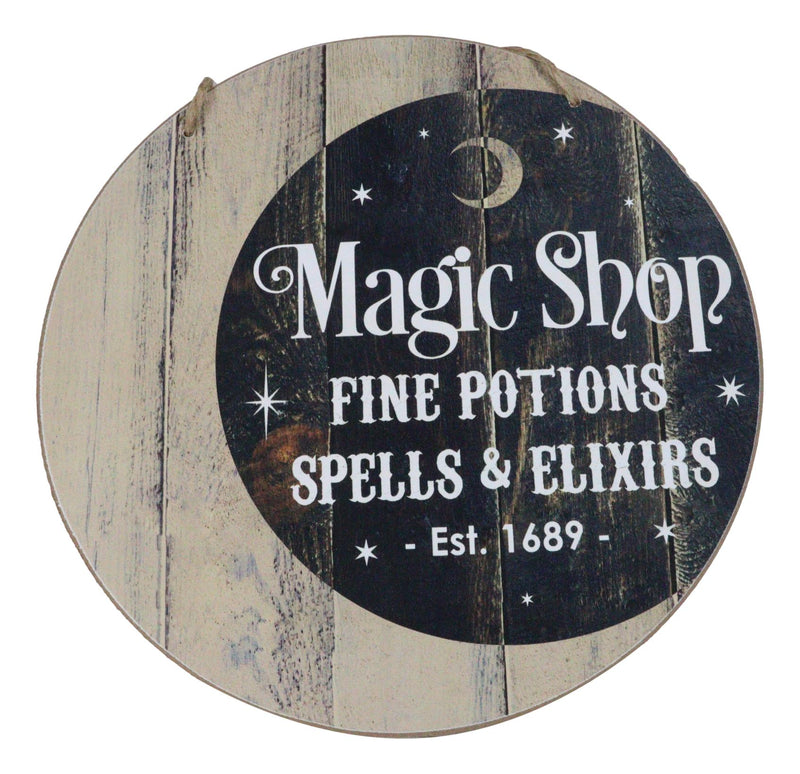 Wicca Witch Magic Shop Fine Potions Spells & Elixirs MDF Wood Wall Sign Plaque