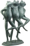 Ebros Aluminum Best Pond Buddies Hand In Hand Dancing Frog Trio Garden Statue 19"H