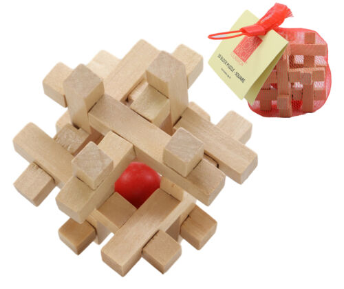 Ebros Frank Lloyd Wright Mini Square Interlocking Textile Blocks 3D Wooden Puzzle 3"H - Ebros Gift