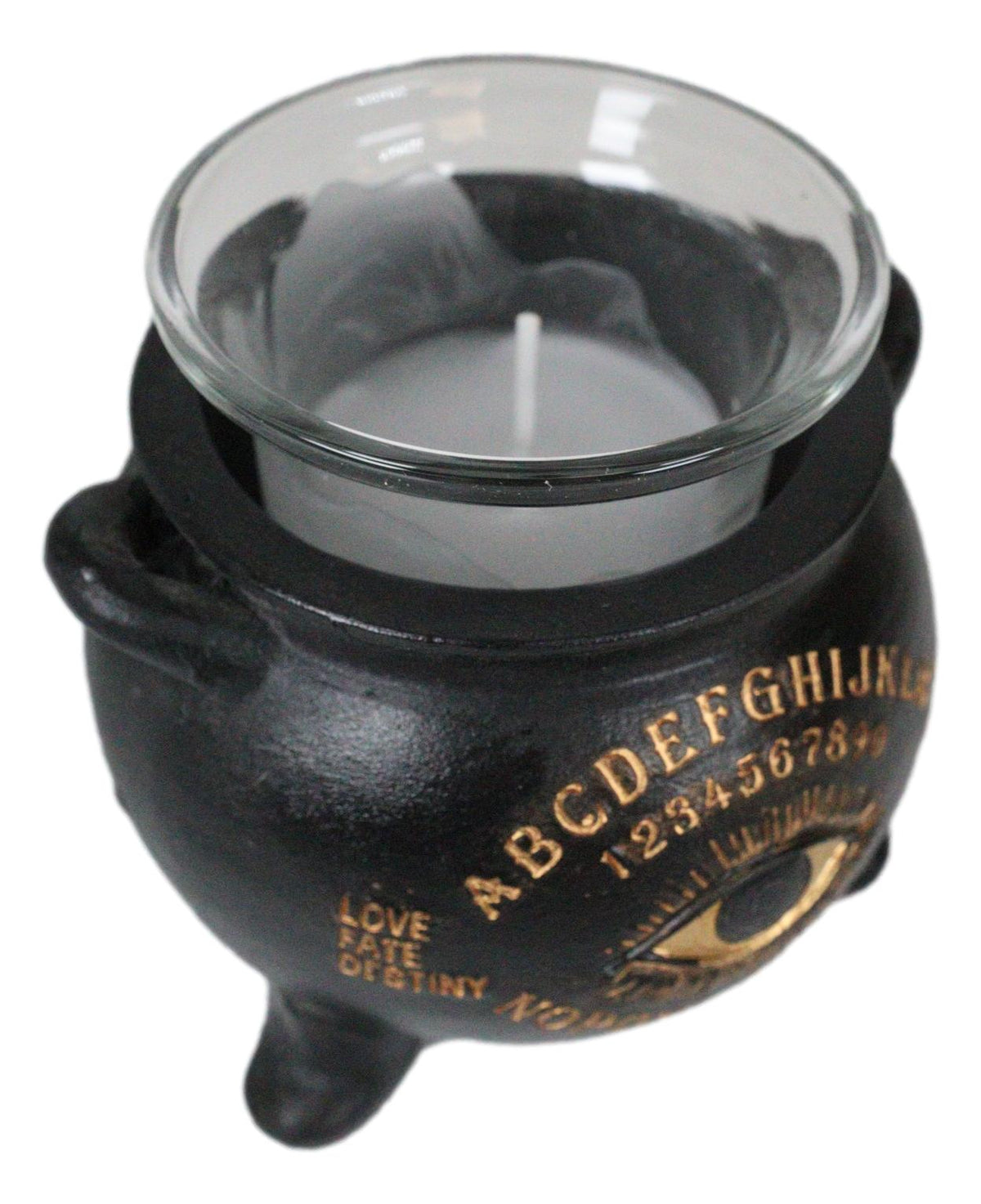 Black Magic Spirit Board Ouija Evil All Seeing Eye Cauldron Votive Candle Holder