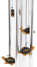 Ebros Reptile Brown Giant Tortoise Mother Piggybacking Hatchling Wind Chime