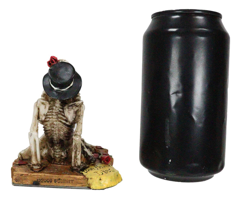 Ebros Love Never Dies Castaway Wedding Skeleton Couple Kissing Statue 3.75"H