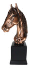 Western Wildlife Long Mane Horse Stallion Head Bust Figurine With Trophy Base