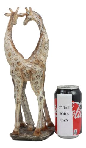 Large Mosaic Twin Reticulated Giraffe Couple Statue 12.5"Tall Giraffes Decor