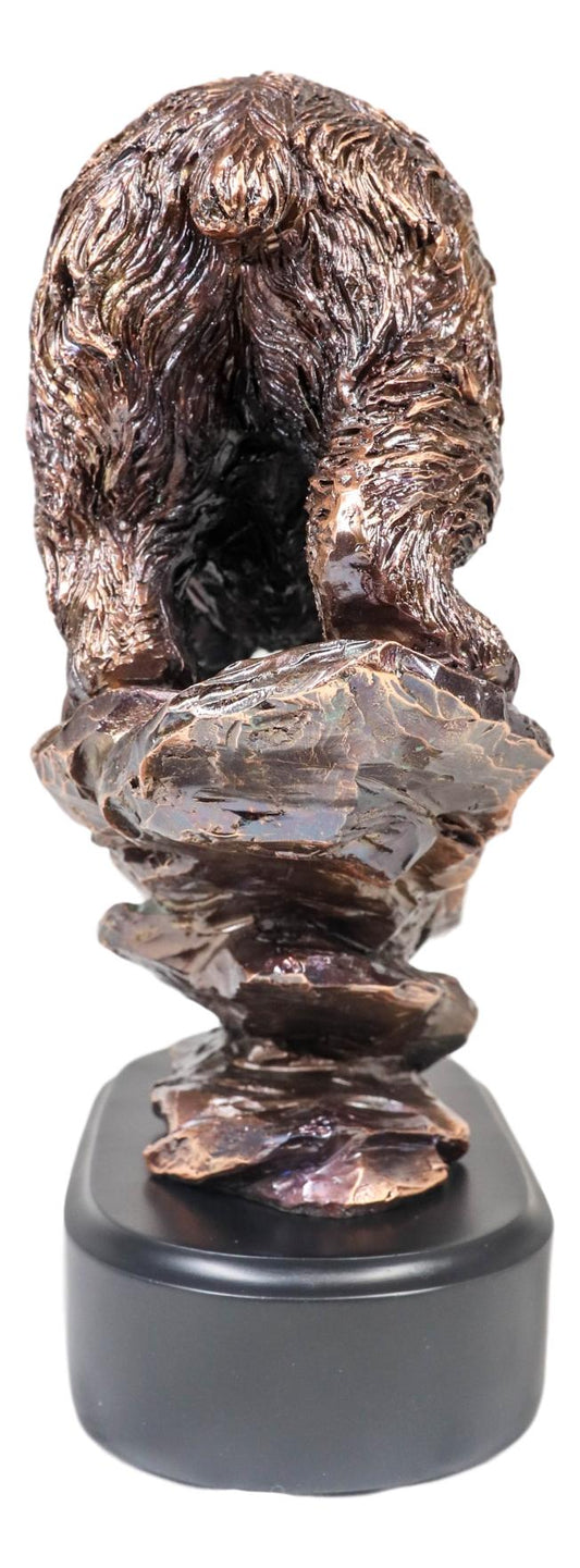 Wildlife Large Grizzly Bear Going Down Hill Bronze Electroplated Resin Figurine - Ebros Gift