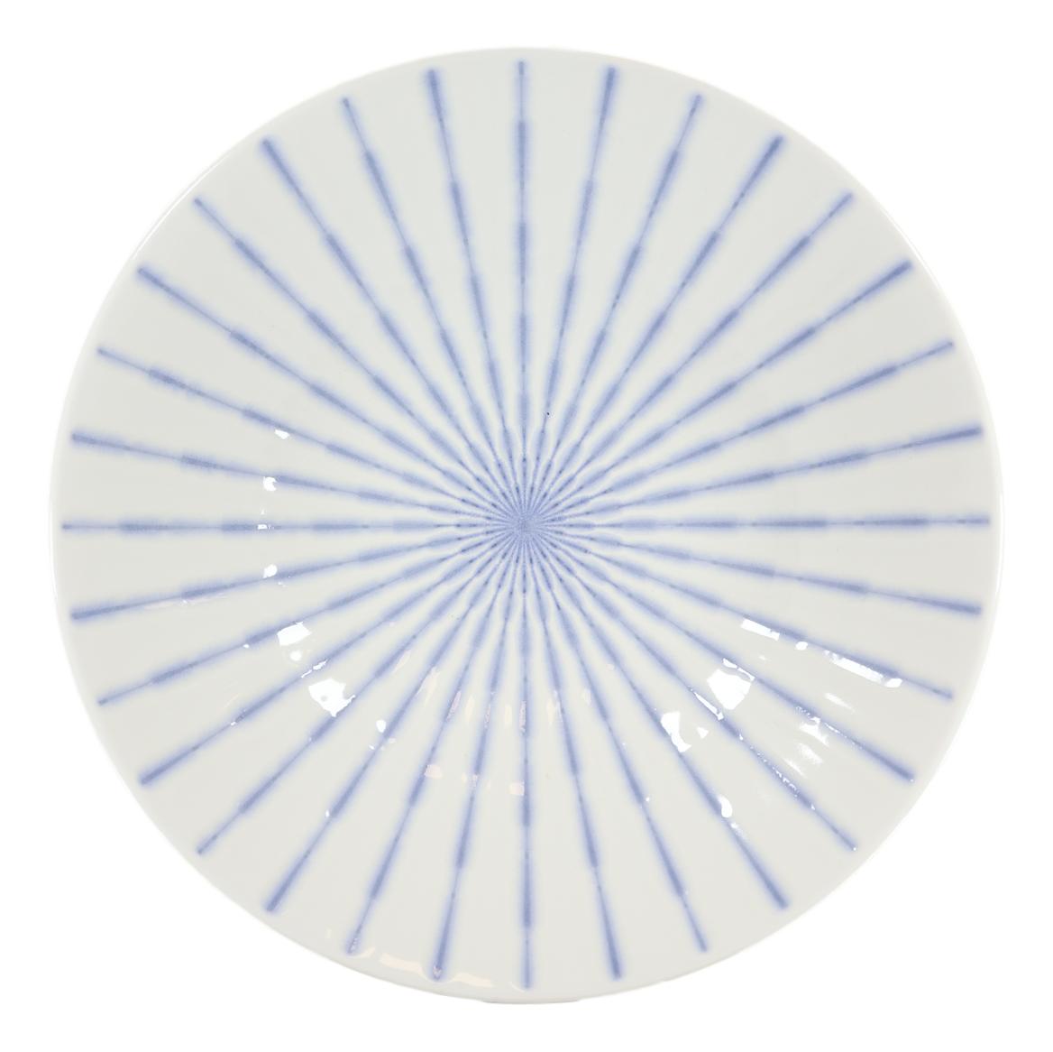 Japanese White And Blue Focus Reduction Glazed Ceramic Shallow Bowls Pack Of 2