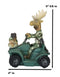 Rustic Western Elk Moose With Captured Man Hunter Driving ATV Car Figurine