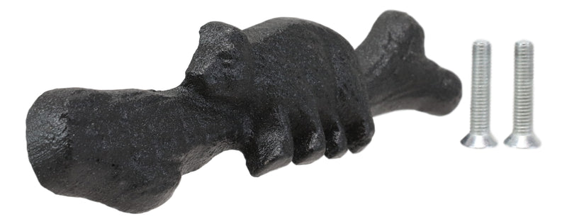 Cast Iron Rustic Western Black Bear Drawer Cabinet Door Pulls Hardware 12 Pack