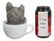 Ebros Lifelike Grey Tabby Cat in White Teacup Pet Pal Statue 6" Tall Kitten Kitty Gray Cats with Glass Eyes Decor Figurine