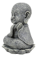 Ebros Zen Meditating Japanese Jizo Monk W/ Tilted Head On Lotus Statue 4" Tall