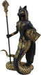 Ebros 11"H Egyptian Bastet Cat With Snake Holding Spear & Shield Statue 11"H - Ebros Gift