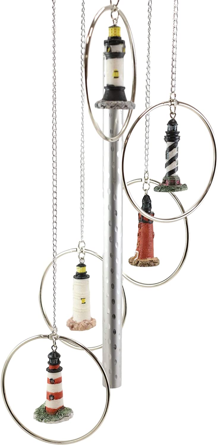 Five Ring World Famous Light Houses Decor Resonant Relaxing Wind Chime Patio