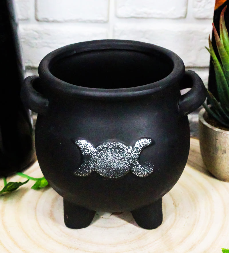 cauldron plant pot Black Triple Moon Cauldron Terracotta Succulent Plant Planter Pot Or P– Ebros Gift