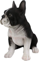 Ebros Realistic Black French Bulldog Puppy Dog with Glass Eyes Statue 7" Tall