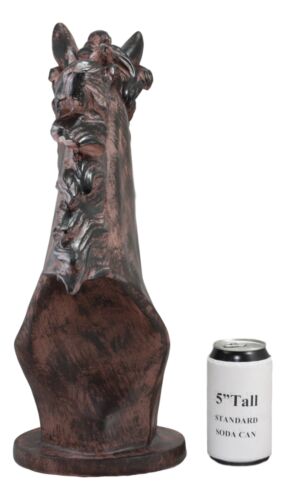Large Antique Bronze Resin Finish Stallion Horse Head Bust Statue 20.25"Long