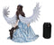 Spirit of Winter Blue Frozen Realm Angel Queen With Doves And White Cat Statue