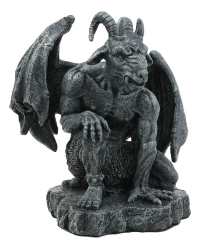 Ebros Winged Guardian Baphomet Sabbatic Goat Gothic Gargoyle Statue Faux Stone