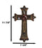 Rustic Fire Fighter Tools Fireman Axe Helmet Water Hose Faux Wood Wall Cross