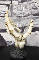 Ebros 6.5"High Gothic Macabre Potion Bone Skeleton Hand Wine Goblet Glass Drink Chalice For All Beverage Halloween Party Hosting Of Morbid Collection Underworld Skulls Skeletons And Horror Bones Decor