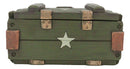 Patriotic Military Style Ammo Crate Utility Faux Wood Decorative Box Figurine