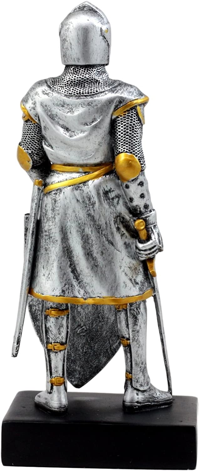 Ebros Medieval Swordsman Knight Of Heraldry Figurine 8.75"Tall Suit of Armor
