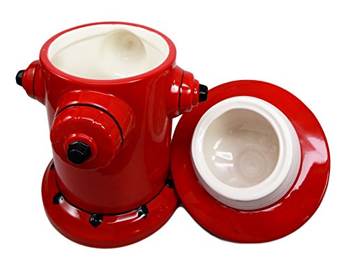 Ebros Gift Ceramic Fire Hydrant Treat Cookie Jar Decorative Figurine 10"H