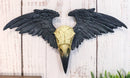 Ravenger Thanatos Raven Crow Skull With Black Angel Wings Wall Decor Plaque