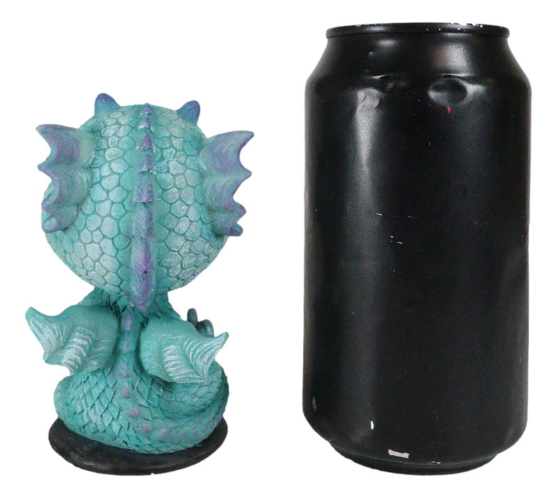 Ebros Wyrmling Baby Hatchling Blue Drake Yoga Dragon Bobblehead Figurine 4"H