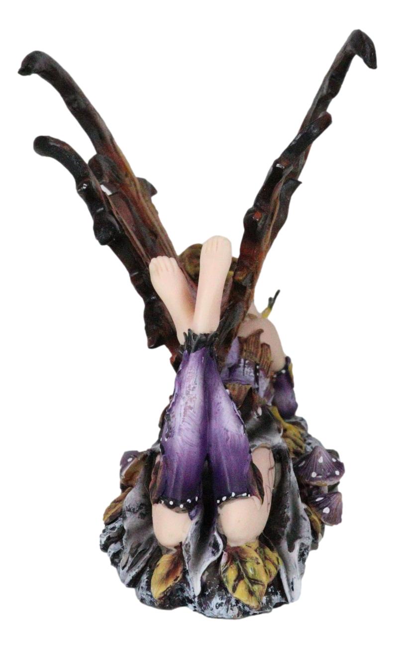 Butterfly Kisses Fall Maple Leaf Fairy With Golden Butterfly Statue 6"Long