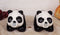 Ceramic Kissing Giant Panda Bears Salt And Pepper Shakers Holder Figurine Set