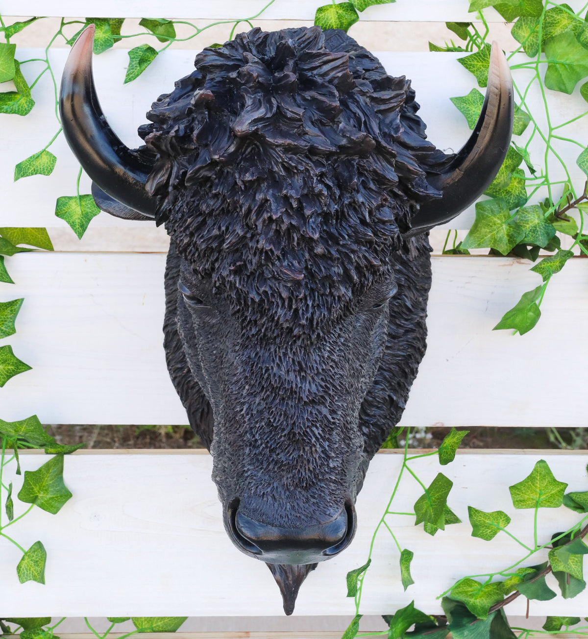 Ebros Large Bison Buffalo Hanging Wall Decor Sculpture Plaque Figurine 18.5" H - Ebros Gift