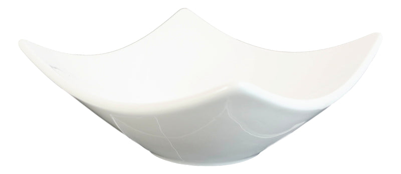 Pack Of 6 Contemporary White Quad Cornered 12oz Rice Soup Sauce Porcelain Bowls