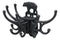 Ebros Cast Iron Rustic Forest Black Bear Free Spinning Wall Hanging Coat Hooks 9"Wide