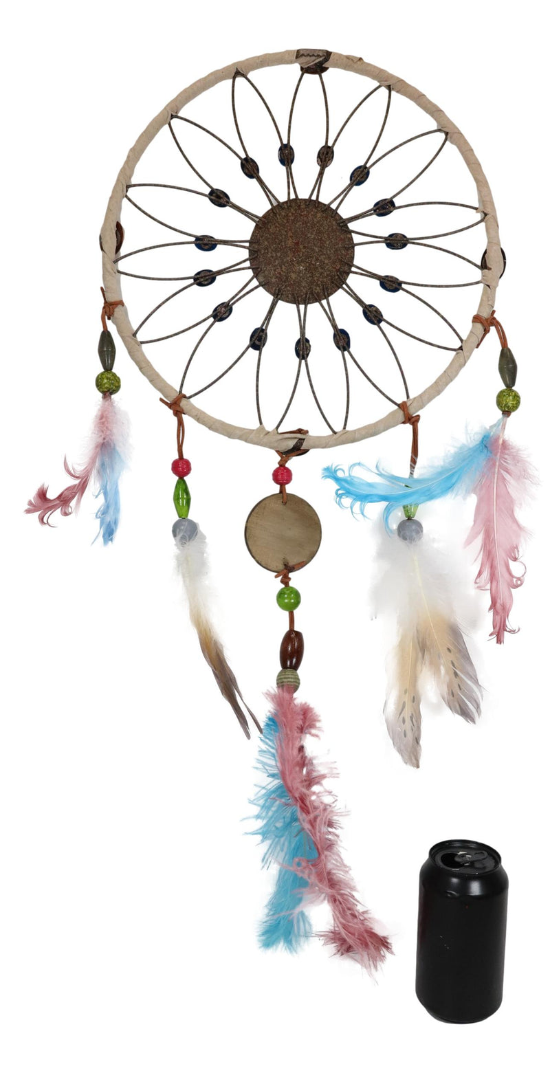 Set Of 2 Southwestern Tribal Indian Boho Chic Floral Feather Wall Dreamcatchers