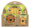 Ebros Tiger Kids Children Toddler Baby 5 Piece Organic Bamboo Dinnerware Set