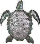 Ebros 3 Piece Galvanized Metal Swimming Sea Turtles Hanging Wall Decor Plaques - Ebros Gift