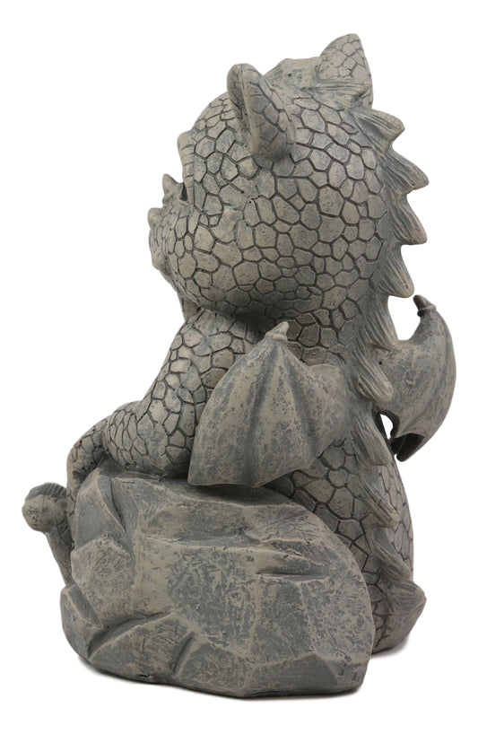 Ebros Whimsical Bad Habit Garden Dragon Picking Nose Statue Fantasy Dragons Decor - Ebros Gift