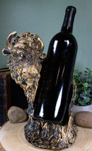 Ebros Large Native Pride American Bison Buffalo Bull Wine Bottle Holder Figurine