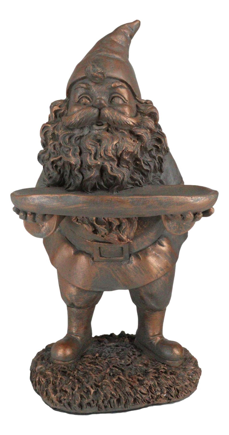 Fantasy Old Mr Gnome Holding Long Tray Garden Figurine Decor Or Keys Holder
